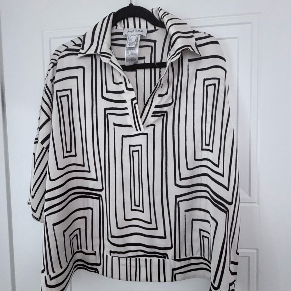 Joseph Ribkoff Black & White Geometric Shirt